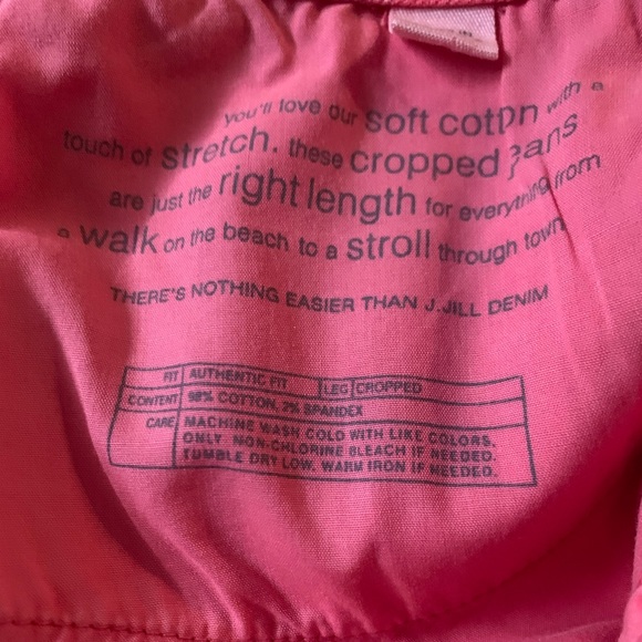 J.Jill Denim Authentic Fit Cropped Coral Pants SZ 8 - Picture 8 of 8